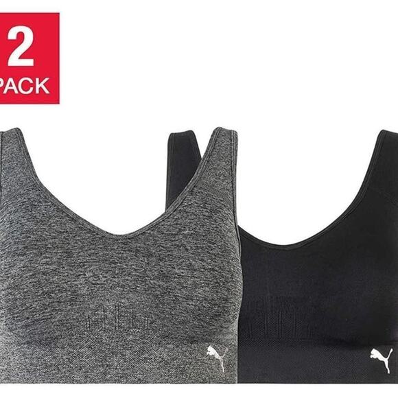 Puma Other - *Puma Women's Seamless Sports Bra - 2 Pack Black/Grey - No Boxes - SMALL